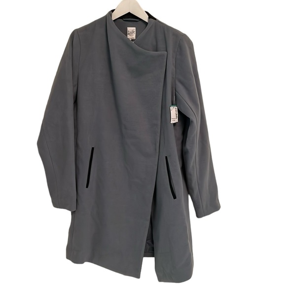 Twik Simons Light Blue Side Button Pea Coat with Faux Leather Detail NWT - Picture 1 of 9